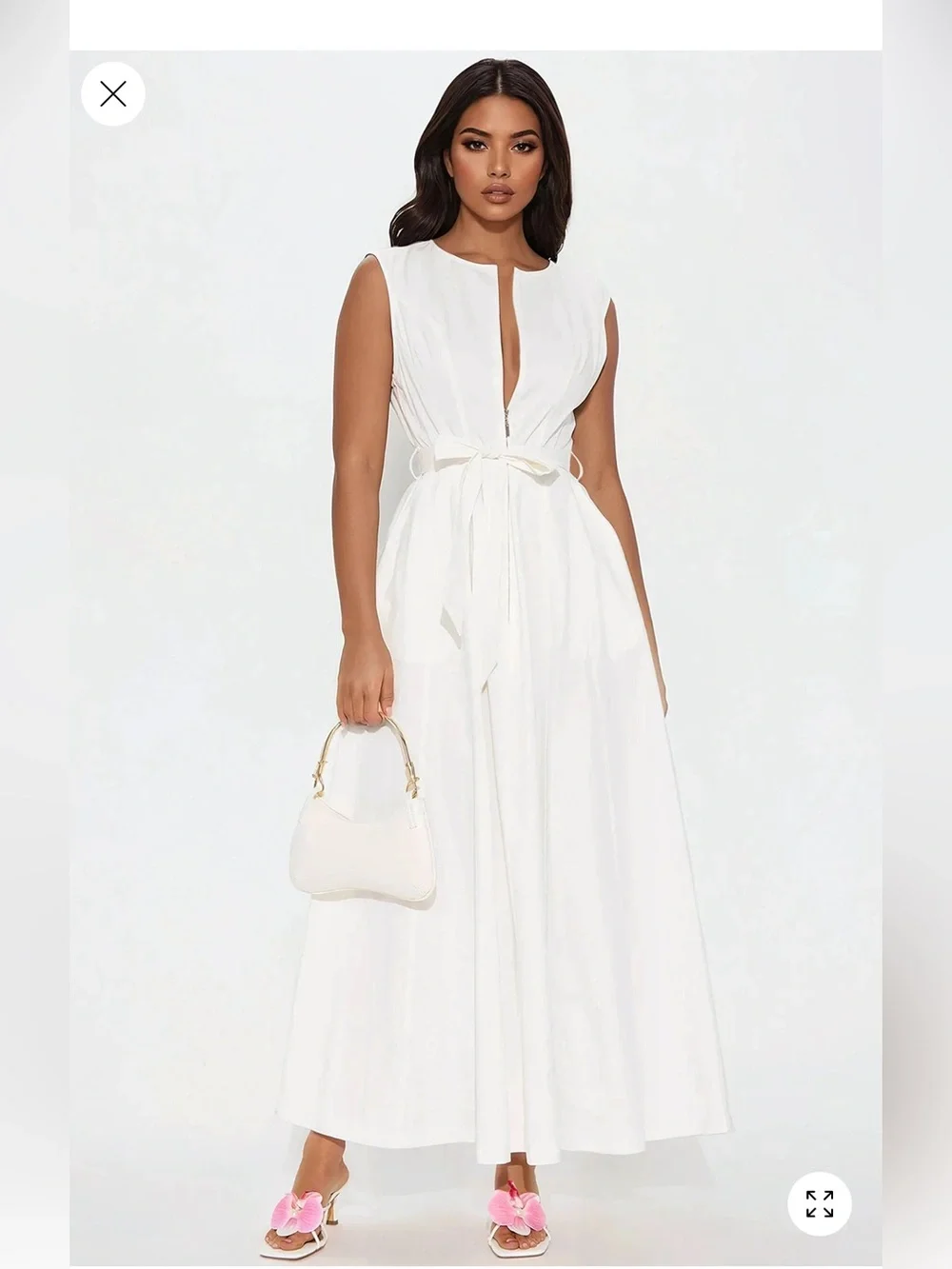 Fashion Nova Sandra Twill Maxi Dress - white - Picture 4 of 4